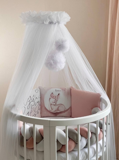 Set lenjerie patut bebe 7 piese Bambi roz (17)